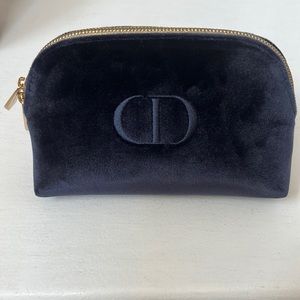 Christian Dior blue velvet make up bag. New.